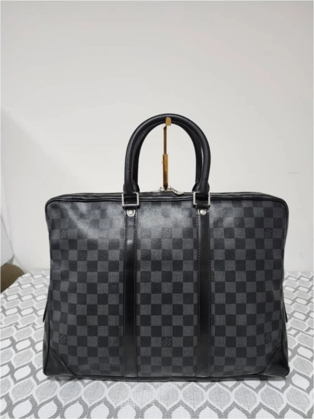 Authentic Louis Vuitton Damier Graphite Top Handle Bag Black/Grey
